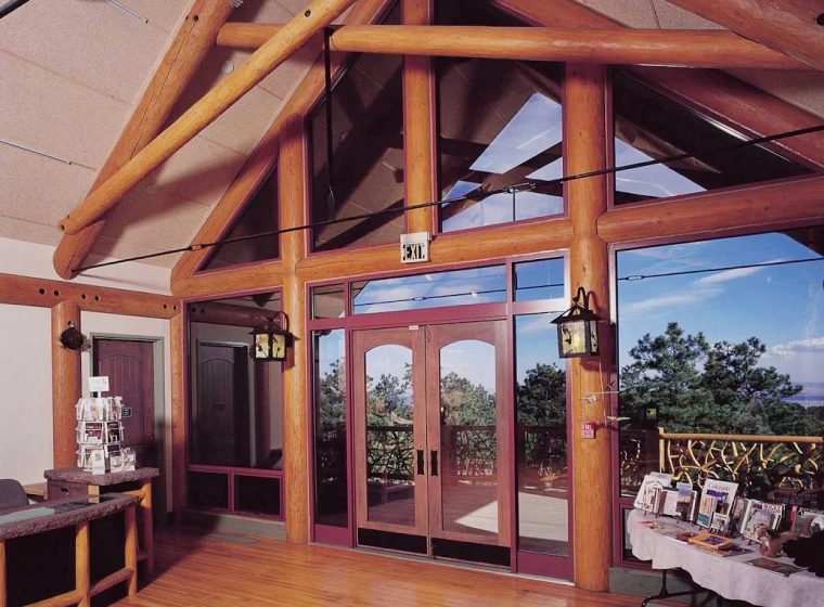 Tinted windows wooden house 1